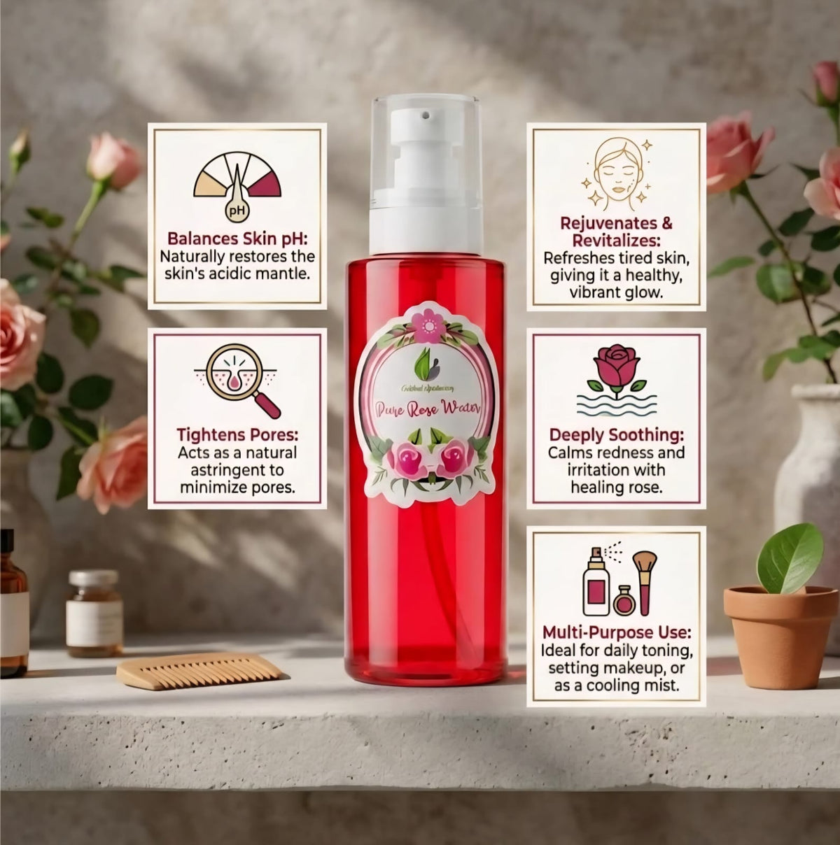 Natural Rose water 200ml